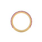 18 Karat Yellow Gold Thin Ruby Pavé Stackable Band Ring