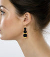 Ferrucci Black Onyx Beads Pyramid Yellow Gold Earrings - FERRUCCI & CO. Jewelry