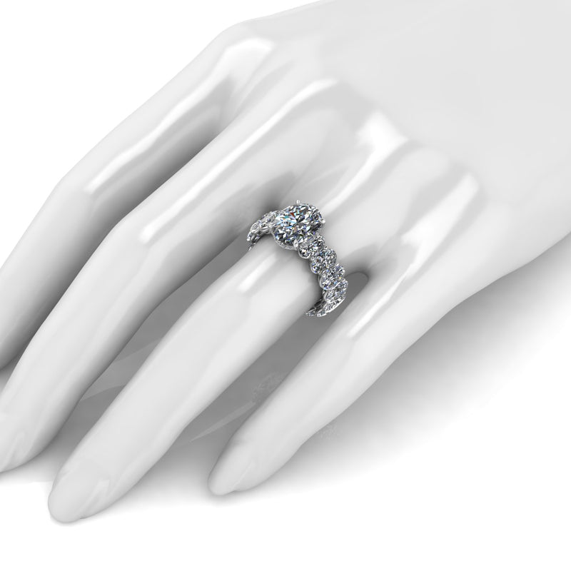 2.5 carat Oval Diamond with 5+ Carat Oval Eternity White Diamonds Platinum 950