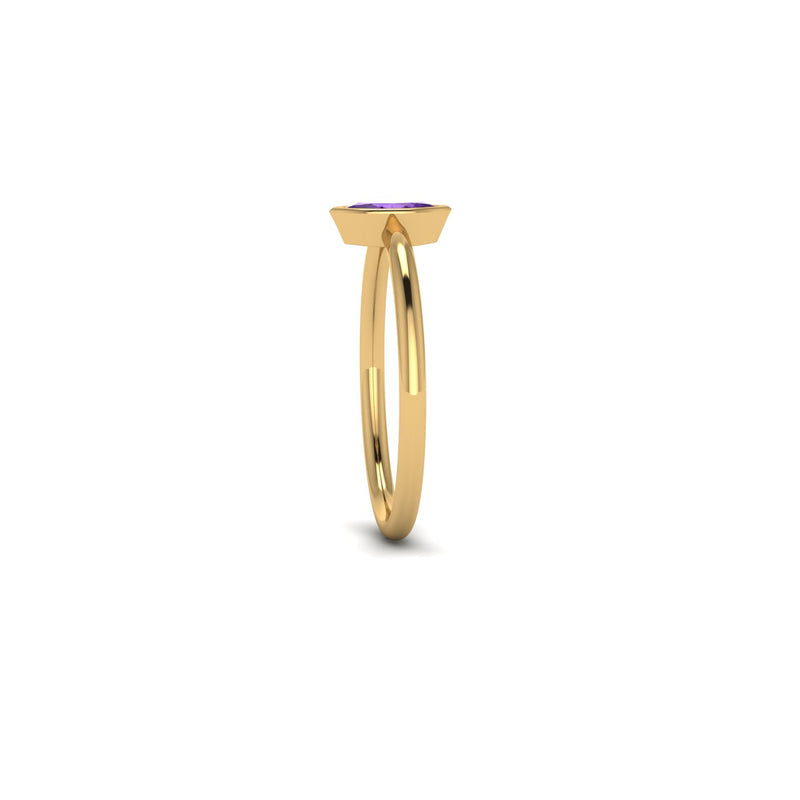 Ferrucci Purple Ametyst Marquise 18 Karat Yellow Gold Low Setting Style Ring - FERRUCCI & CO. Jewelry