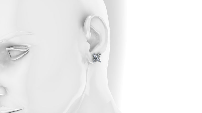 2.35 carat Marquise Diamond Flower Earrings in Platinum