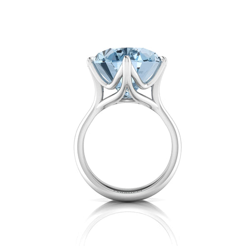 13.05 Carat Oval Aquamarine in 18 Karat White Gold - FERRUCCI & CO. Jewelry
