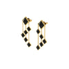 Ferrucci Black Onyx Pyramids Dangling 18 Karat Yellow Gold Chandelier Earrings - FERRUCCI & CO. Jewelry
