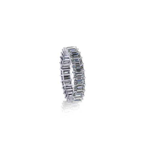 4.00 Carat White Emerald Diamonds Eternity Band Platinum 950 - FERRUCCI & CO. Jewelry