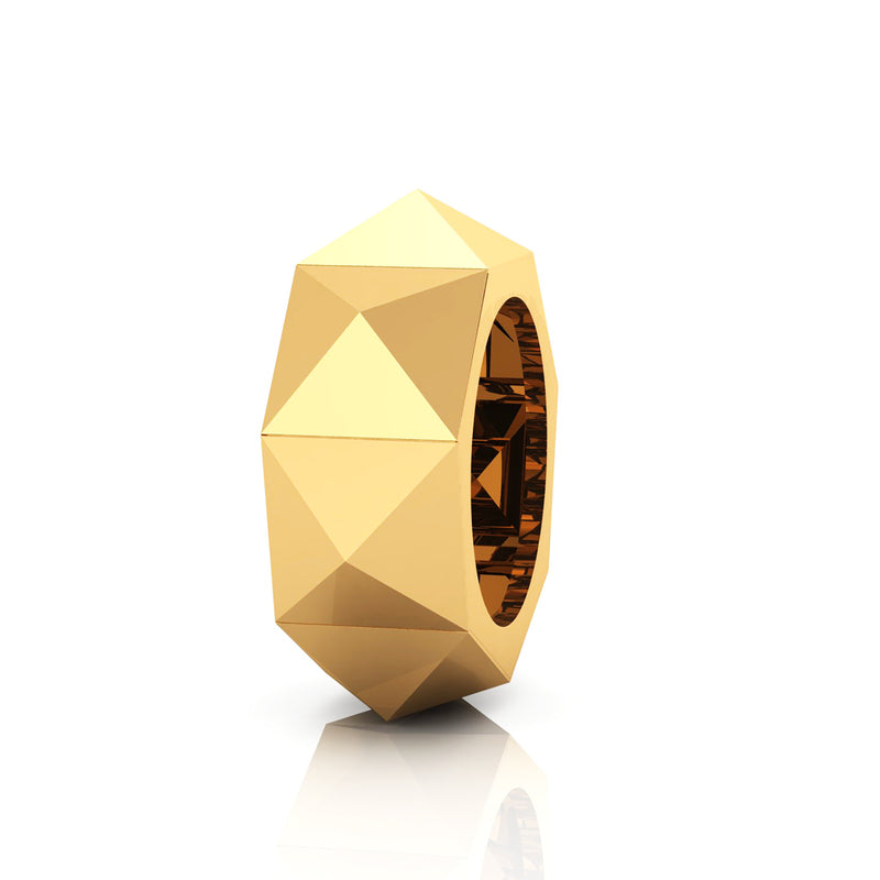 18 Karat Yellow Gold Eternity Pyramid Ring - FERRUCCI & CO. Jewelry