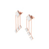 Ferrucci White Agate Pyramids Dangling 18 Karat Rose Gold dangling Earrings - FERRUCCI & CO. Jewelry