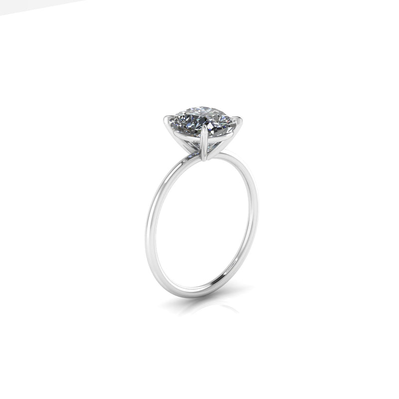 GIA Certified 2.01 Carat Cushion Diamond H color Platinum Solitaire - FERRUCCI & CO. Jewelry