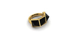 Ferrucci Black Onyx Pyramids 18 Karat Yellow Gold Ring - FERRUCCI & CO. Jewelry