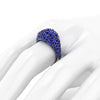 2.6 Carat Blue Sapphires Dome Ring in 18 Karat Black Gold