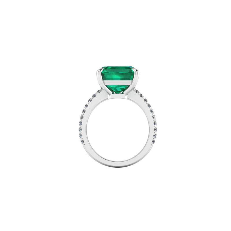 GIA Certified 4.53 Carat Emerald Cut Emerald Diamond Platinum Ring - FERRUCCI & CO. Jewelry