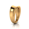 18 Karat Solid Yellow Gold Curved Organic Band