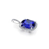 GIA Certified 9.23 Carat Tanzanite Pendant Necklace Diamond Halo Platinum 950