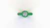 1.06 Ct GIA Certified Round Diamond Round Emerald Halo Pave Shank 18k Gold Ring