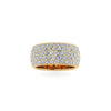 4.60 Carat Wide White Diamond Pavé Ring in 18 Karat Yellow Gold