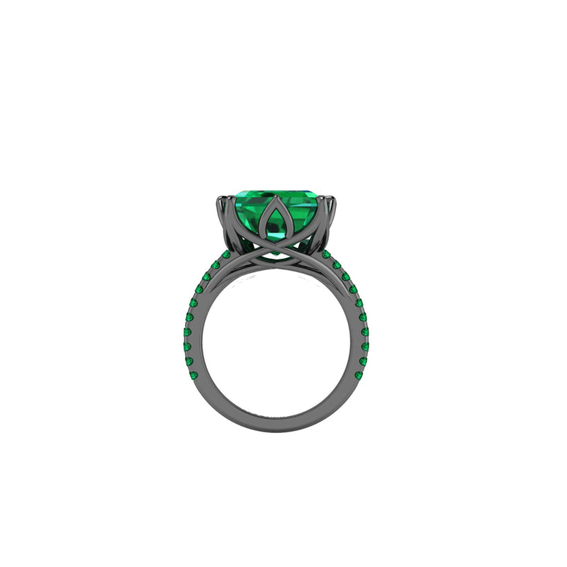 GIA Certified 4.53 Carat Colombian Emerald Black 18K black Gold Maleficent Ring - FERRUCCI & CO. Jewelry