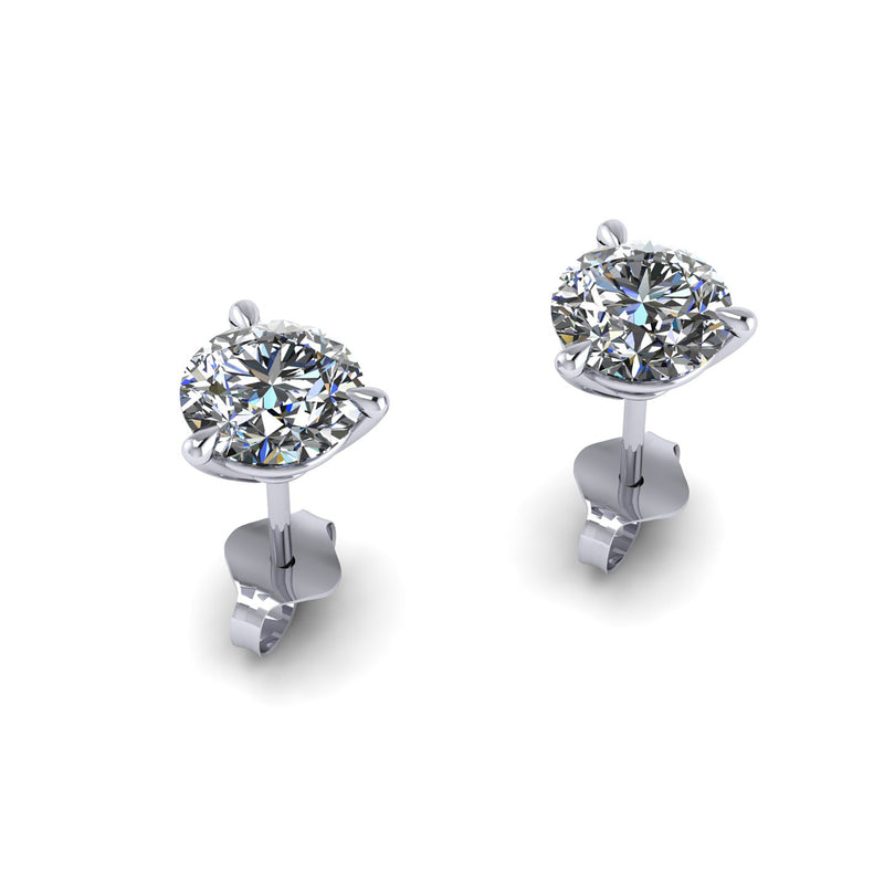 GIA Certified 2.00 Carat H Color VS2 Clarity Platinum Martini Studs
