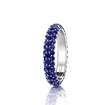 2.60 Carat Blue Sapphire Eternity Ring in 18 Karat White Gold