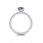 GIA Certified 1.5 carat Diamond with diamonds on the shank 18k white gold - FERRUCCI & CO. Jewelry