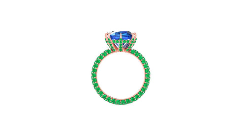 Custom 18k Rose gold Setting 2.10 carat Emeralds