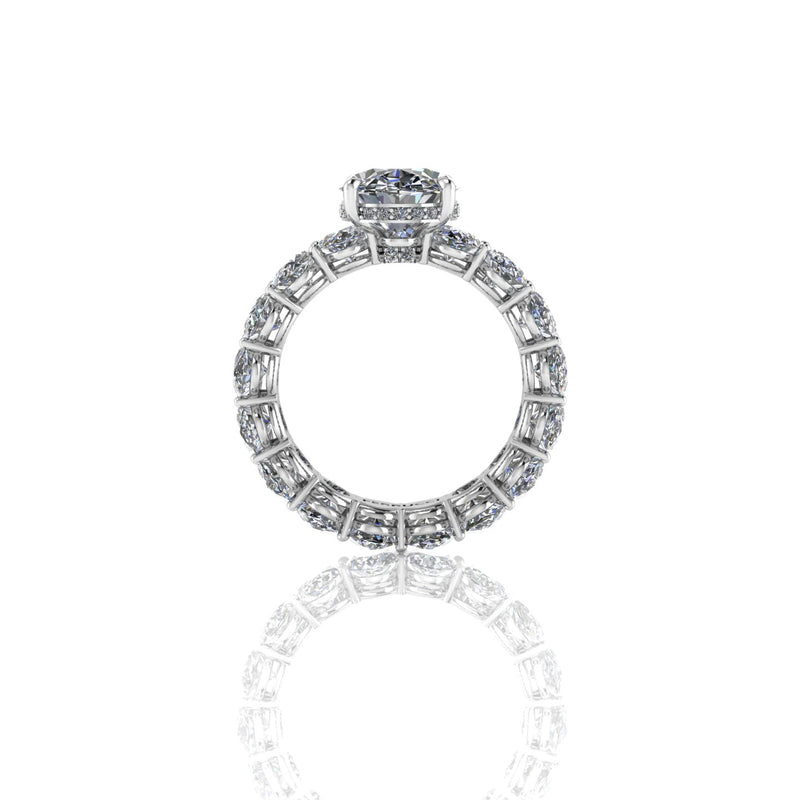 2.5 carat Oval Diamond with 5+ Carat Oval Eternity White Diamonds Platinum 950