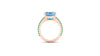 6.21 Carat Emerald Aquamarine Pave Emeralds 18 Karat Rose Gold Cocktail Ring