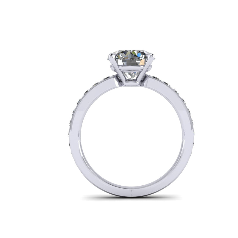 GIA Certified 2.00 Carat Round diamond with Channel set Diamonds in Platinum 950 - FERRUCCI & CO. Jewelry