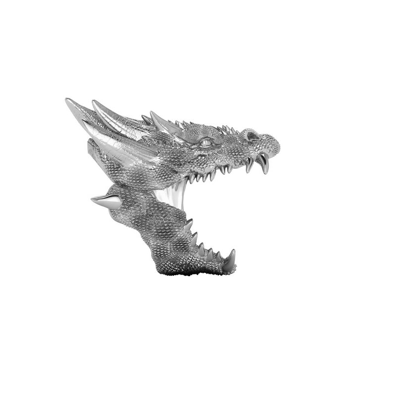 Silver Solid Dragon Ring
