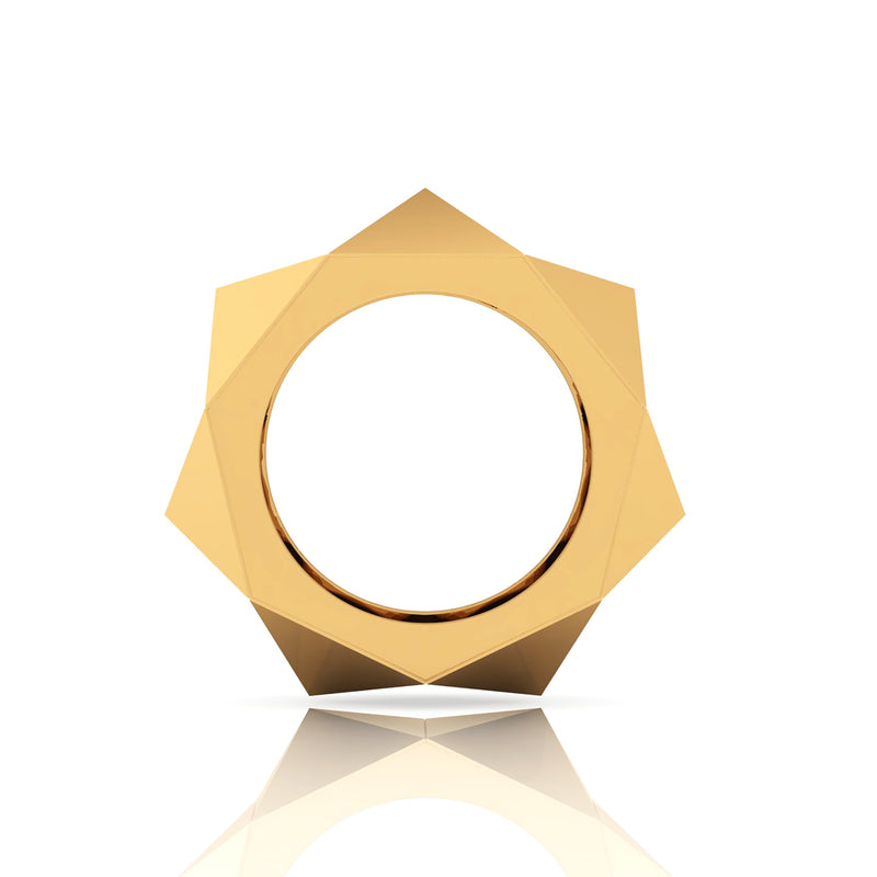 18 Karat Yellow Gold Eternity Pyramid Ring - FERRUCCI & CO. Jewelry