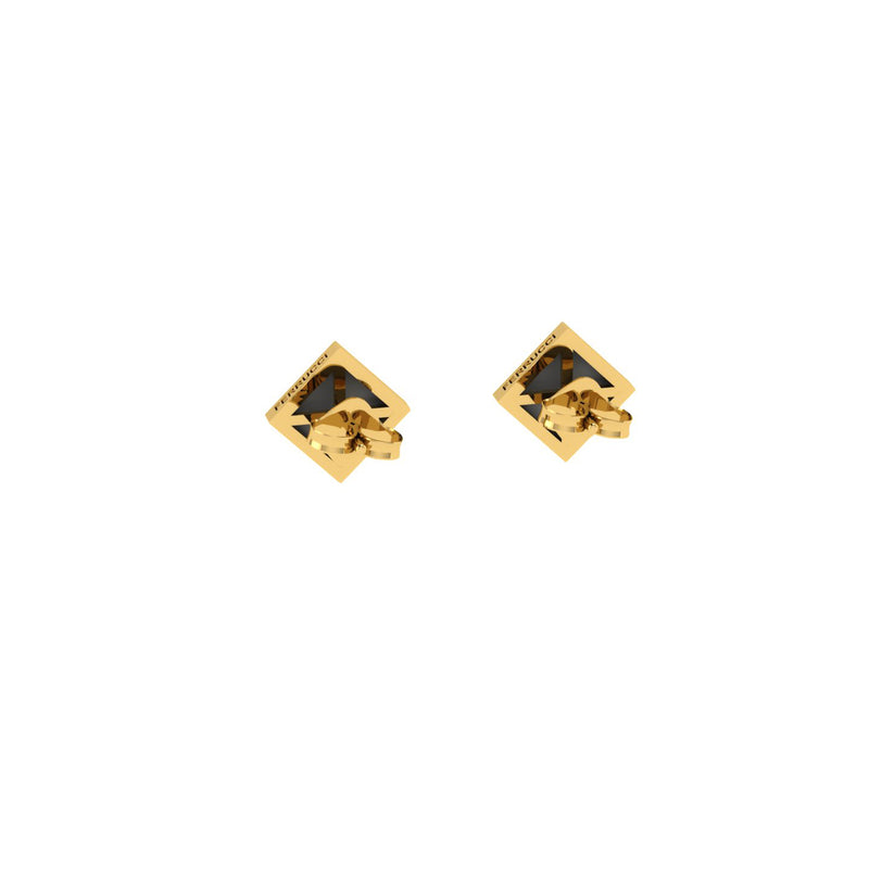 Ferrucci White Agate Pyramids 18 Karat Yellow Gold Stud Earrings - FERRUCCI & CO. Jewelry