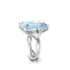 12.45 Carat Emerald Cut Aquamarine Platinum Cocktail Ring - FERRUCCI & CO. Jewelry