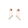 Ferrucci White Agate Pyramids Dangling 18 Karat Rose Gold dangling Earrings - FERRUCCI & CO. Jewelry