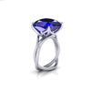 GIA Certified 9.61 carat Tanzanite Cushion Cut in 18 Karat gold cocktail ring - FERRUCCI & CO. Jewelry