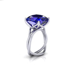 GIA Certified 9.61 carat Tanzanite Cushion Cut in 18 Karat gold cocktail ring - FERRUCCI & CO. Jewelry