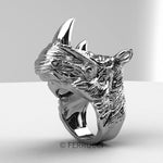 Sterling Silver Rhinoceros Ring