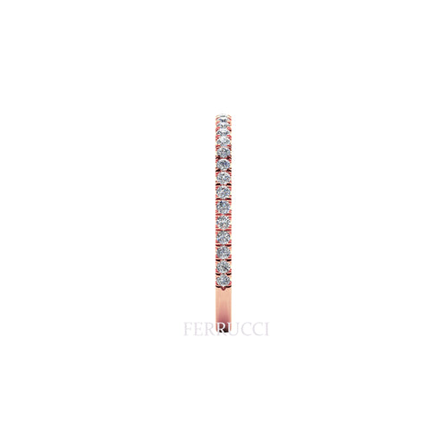 18 Karat Thin Rose Gold Diamonds Pavé Stackable Band Ring