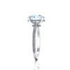 2.5 carat Oval Blue Aquamarine and White Diamonds Pave' in Platinum