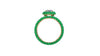 1.06 Ct GIA Certified Round Diamond Round Emerald Halo Pave Shank 18k Gold Ring