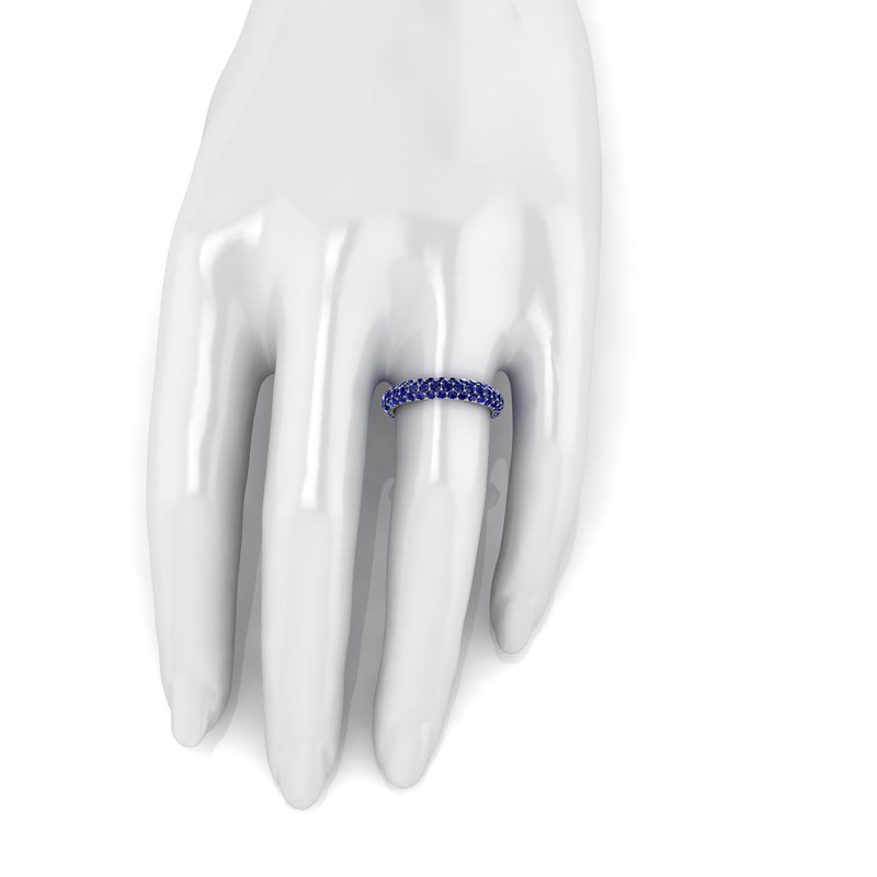2.60 Carat Blue Sapphire Eternity Ring in 18 Karat White Gold
