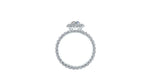 3.49 Ct GIA Certified Round Diamond Round Halo Triple Pave Shank Platinum Ring