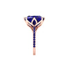 GIA Certified 9.23 carat Cushion Cut Tanzanite Lotus Flower 18 Karat Rose Gold Ring