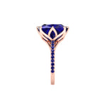 GIA Certified 9.23 carat Cushion Cut Tanzanite Lotus Flower 18 Karat Rose Gold Ring