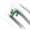1.35ct Emeralds Pave' Snake 14k Yellow Gold Ring