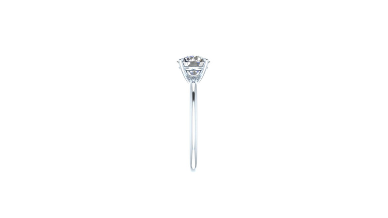 GIA Certified 1.0 carats Round Diamond Thin Low Platinum Setting