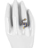 1.35ct Blue and Yellow Sapphires Pave' Snake Diamonds 14k Yellow Gold Ring
