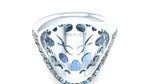 10 carat Oval Aquamarine Graduated colors Aqua Diamond Covered 18k Gold ring