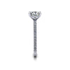 GIA Certified 1.5 carat Diamond with diamonds on the shank 18k white gold - FERRUCCI & CO. Jewelry