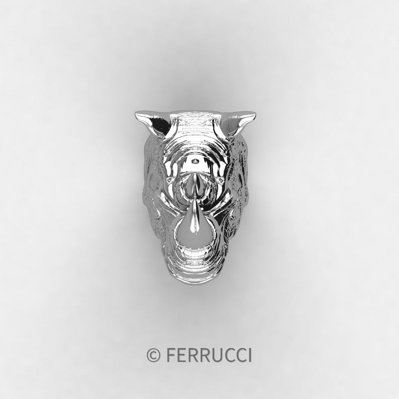 Sterling Silver Rhinoceros Ring
