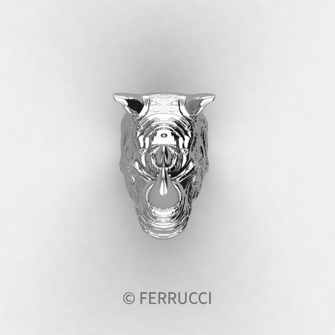 Bague Rhinocéros En Argent 925 - Taille 54, Occasion En Bon état