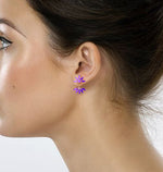 Ferrucci Marquise Amethyst Dangling Earrings Handmade in 18 Karat Rose Gold - FERRUCCI & CO. Jewelry