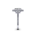 GIA Certified 1.75 Carat Oval Diamond Halo Engagement Ring in Platinum 950 - FERRUCCI & CO. Jewelry